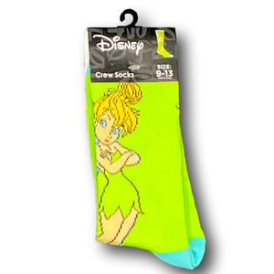 3/$20 Tinkerbell Funny Novelty Crew Socks - NWT